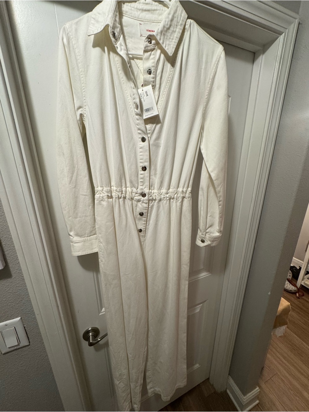 XiRENA Cream Snap-Front jumpsuit